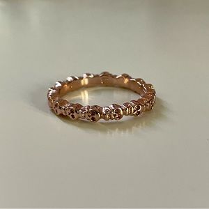 Bing Bang NYC eternity skull ring in rose gold plate size 7
